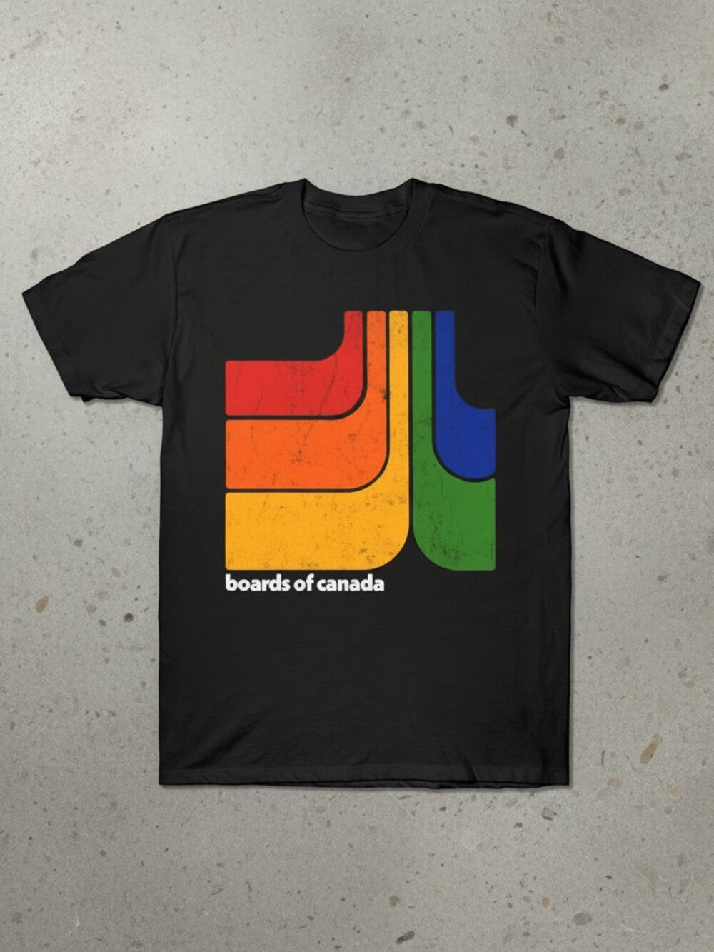 Boards of Canada Vintage Graphic Tee Electronic Music Retro Rainbow